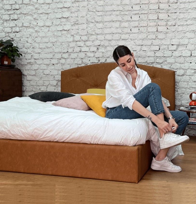 Letto Alex 160×190 contenitore in pelle rigenerata