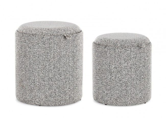 SET2 POUF C-CONT SASHA C-VASS GRIGIO CH