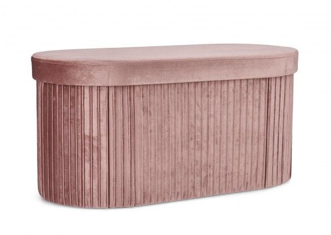 POUF CONT. JOCELYN OV VELLUTO ROSA ANT
