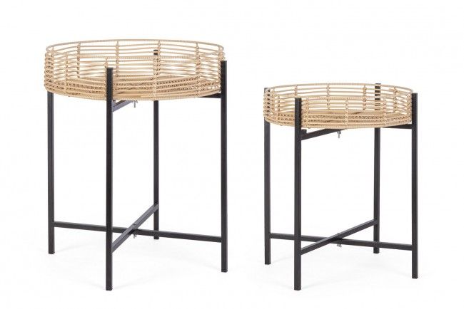 SET2 TAVOLINO RENDY TO NATURALE-NERO