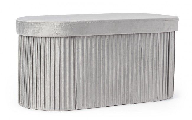 POUF CONT. JOCELYN OV VELLUTO GRIGIO