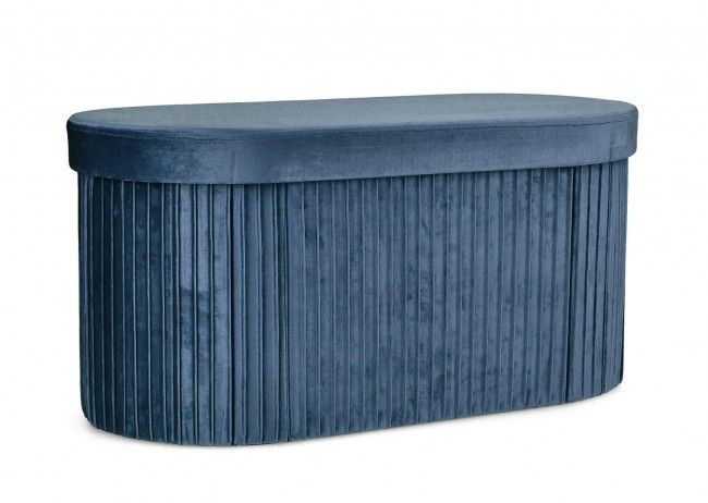 POUF CONT. JOCELYN OV VELLUTO BLU