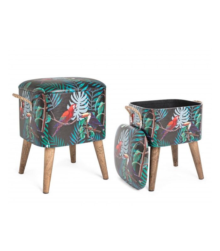 Set 2 sgabelli contenitori Forestis Bizzotto