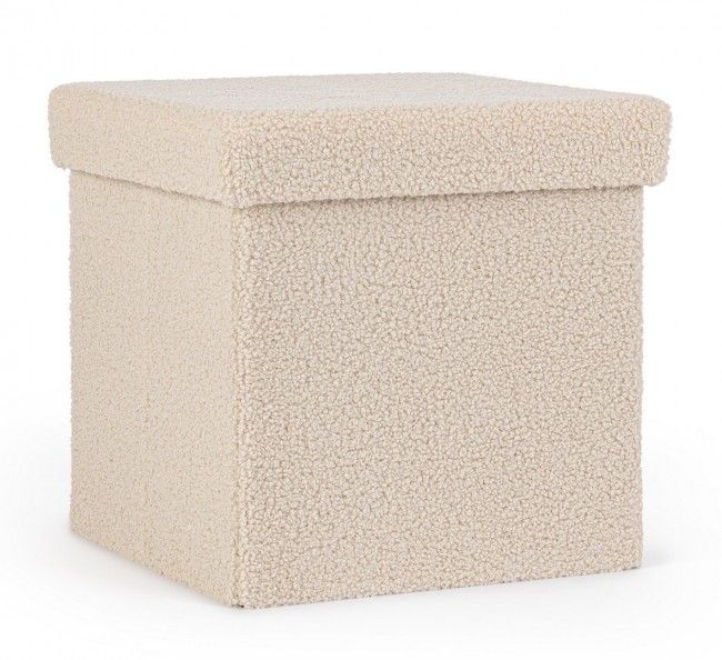 POUF CONT.PIEG. JORIS QU BOUCLE BEIGE
