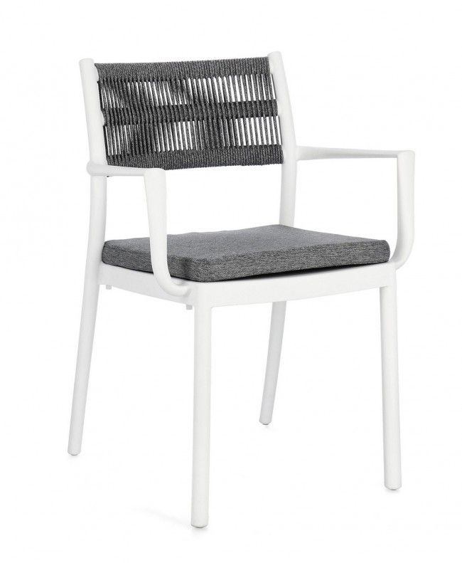 SEDIA C-BR C-C ALVIN BIANCO/GRIGIO SCURO