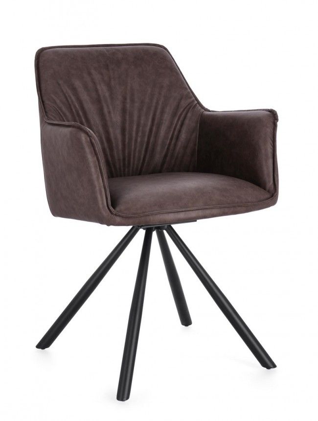 SEDIA C-BR GIREV.BREVAL MARRONE SCURO