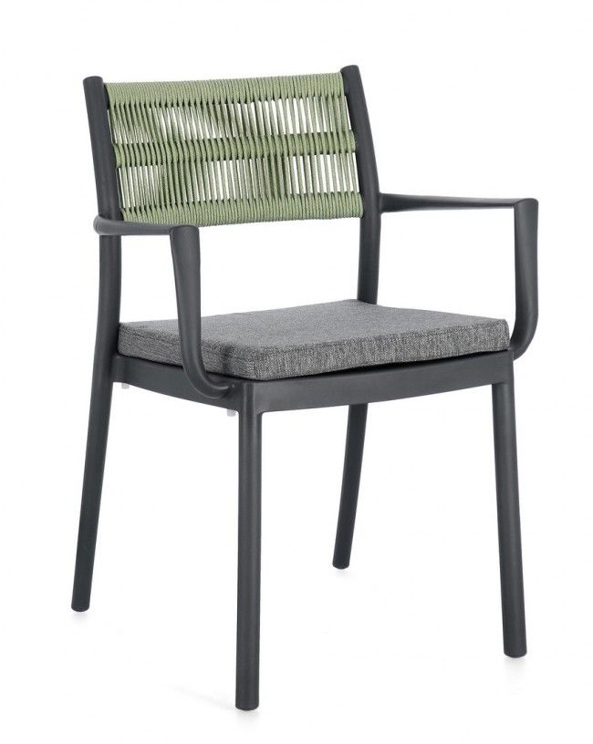 SEDIA C-BR C-C ALVIN ANTRACITE/VERDE