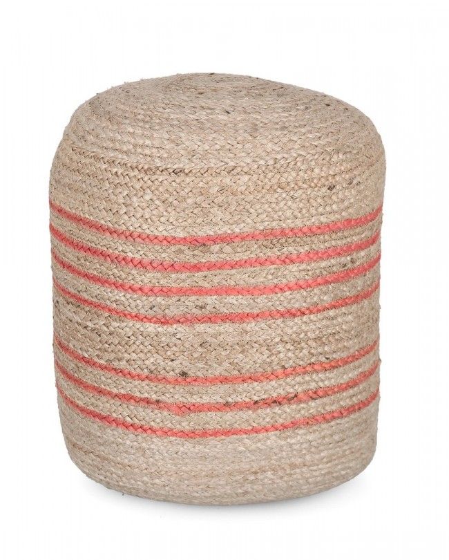 POUF ANKIT NATURALE-ARANCIONE D45