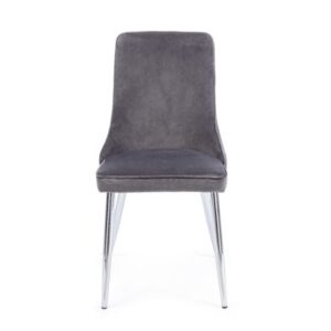 Sedia Corinna in velluto grigio - Bizzotto