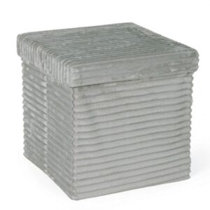 POUF CONT. PIEGH. SEDONA VELLUTO GRIGIO