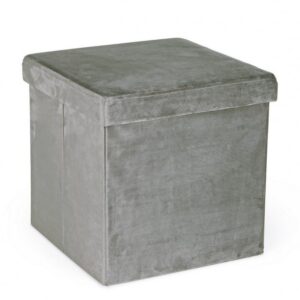 POUF CONT. PIEGH. CAMDEM VELLUTO GRIGIO