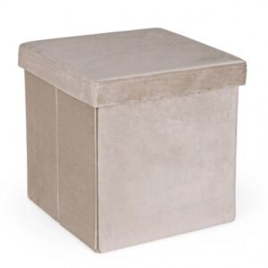 POUF CONT. PIEGH. CAMDEM VELLUTO TORTORA