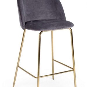 SGABELLO BAR CARRY VELLUTO GRIGIO SCURO