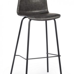 SGABELLO BAR KYRA PU ANTRACITE VINTAGE