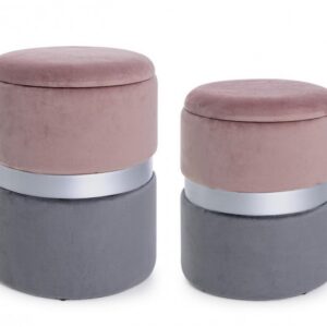 SET2 POUF CONT.POLINA ROSA-GRIGIO