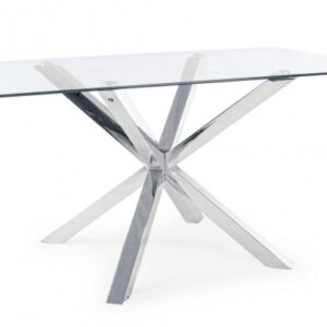 TAVOLO MAY RETT GAMBA ACCIAIO 160X90