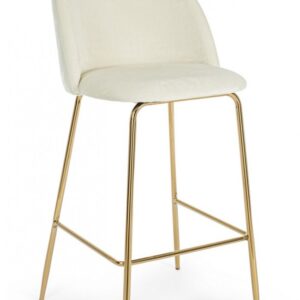 SGABELLO BAR CARRY VELLUTO BIANCO