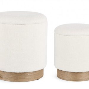SET2 POUF CONTENITORE.ZOYA BIANCO