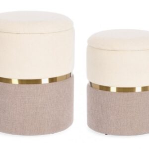 SET2 POUF CONTENITORE RADINKA BIA-ROSA
