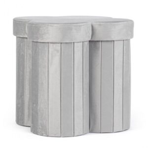 POUF CONT. JOCELYN VELLUTO GRIGIO