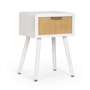 COMODINO 1C CHARLEY BIANCO-NATURALE H57