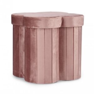 POUF CONT. JOCELYN VELLUTO ROSA ANT