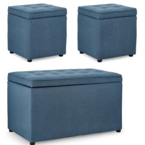 SET3 PANCHINA-2POUF CONT. DERRICK BLU