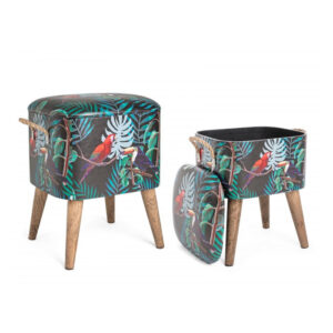 Set 2 sgabelli contenitori Forestis Bizzotto